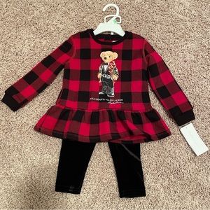 NWT Polo Bear by Ralph Lauren Holiday outfit size 18m